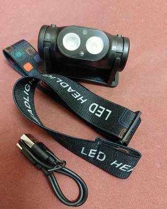 2 lampade frontali RAYBOW a LED ricaricabili