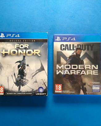 2 Giochi Playstation 4 PS4 For Honor e Call of Dut