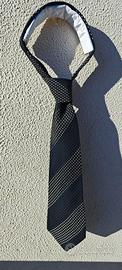 Cravatta Prochownick 100% Seta Blu Scuro/Bianco a