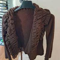 bolero cardigan corto marrone 