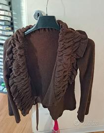 bolero cardigan corto marrone 