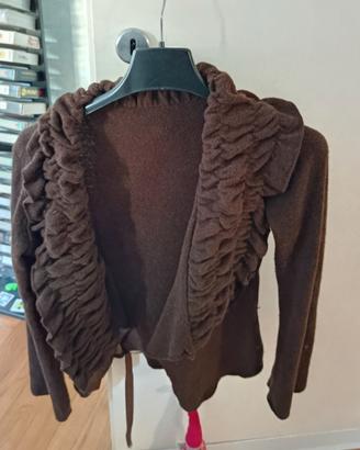 bolero cardigan corto marrone 