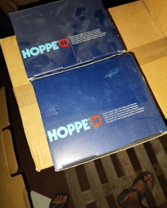 2 coppie maniglie in alluminio satinato Hoppe