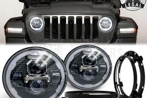 FARI Full LED Per JEEP WRANGLER JL Angel OMOLOGATI