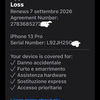 Iphone 13 pro 256 gb con garanzia apple care