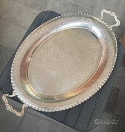 Grande vassoio vintage argentato