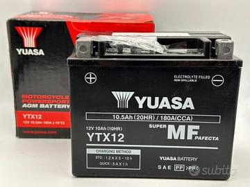 Batteria moto Yuasa SLA YTX12 pronta all'uso