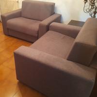 COPPIA DI POLTRONE IN TESSUTO GRIGIO