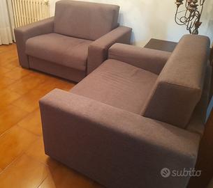 COPPIA DI POLTRONE IN TESSUTO GRIGIO