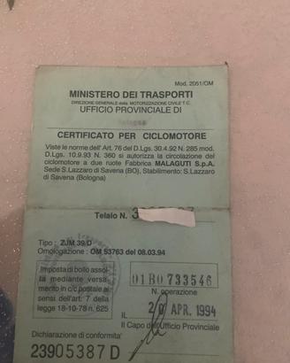 Libretto originale mbk target aprilia gp