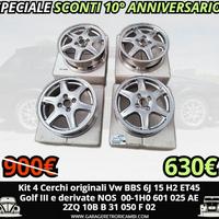 Kit 4 Cerchi originali Vw BBS 6J 15 H2 ET45 Golf 3