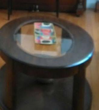 Tavolino salotto ovale legno e vetro con ruote