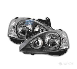 FARI PER OPEL CORSA C 00-06 ANGEL EYES FONDO NERO 