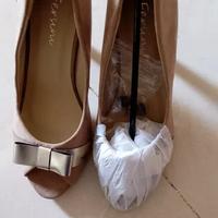 Decoltè Beige con Fiocco Oro