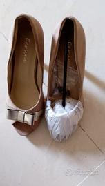 Decoltè Beige con Fiocco Oro