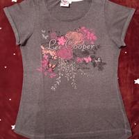 Maglietta t shirt donna Lee Cooper rose farfalle L