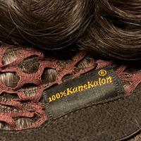 Parrucca ricci castano scuro in fibra Kanekalon