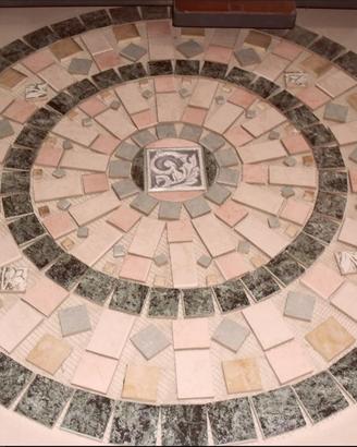 coppia di rosoni per pavimenti in gres