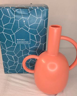Vaso Pelike arancio in ceramica con doppi manici
