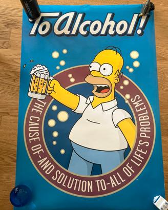 Poster vintage I Simpson "To Alcohol" Homer 2005