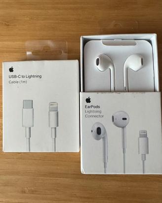 Cuffie lightning e cavo ricarica apple