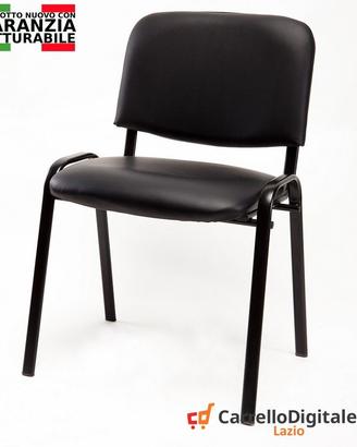 Sedie per ufficio sala d'attesa ecopelle nera