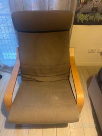 Sedia e poggiapiedi ikea