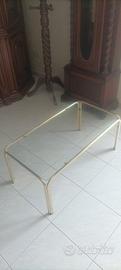 tavolino più carrello placcato oro 