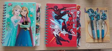 originale quaderno Frozen e Spiderma