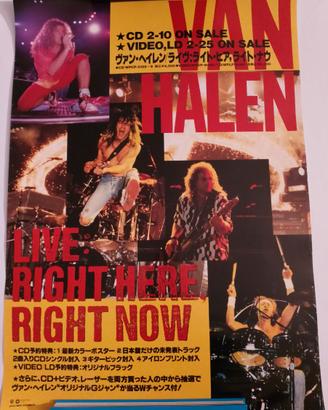 VAN HALEN 1993 PROMO POSTER RIGHT HERE RIGHT NOW