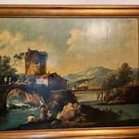 dipinto ad olio d’epoca  con cornice dorata