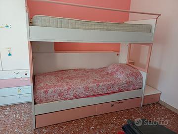 Letto a castello ragazze e contenitore  - Gaggioli