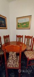 Tavolo e sei sedie tutto legno