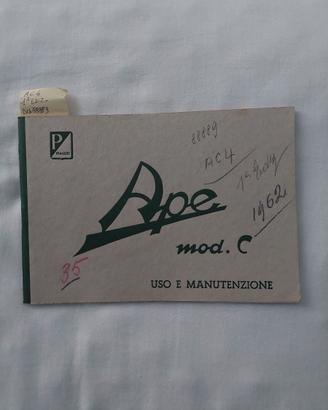 Libretto uso manutenzione Ape AC4 1ª edizione