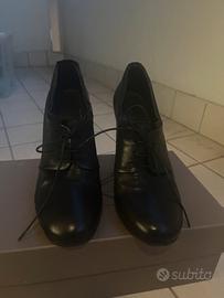 Scarpe nere Pantanetti in vero cuoio n.38,5