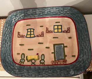 Vassoio in ceramica dipinto a mano marca Pashà