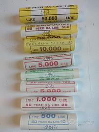 lRep. Italiana 8 rotolini zecca da' 1000 a 10 lire