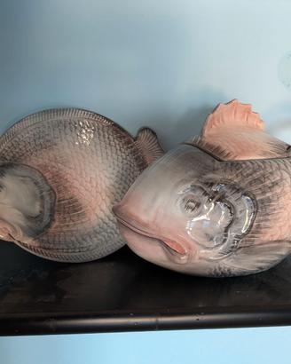 Servizio zuppiera pesce + 6 piatti R. Blanche