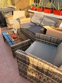 Set salotto divanetti esterno giardino