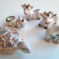 Statuette ceramica DIPINTE A MANO vintage '80