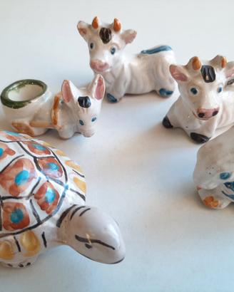 Statuette ceramica DIPINTE A MANO vintage '80