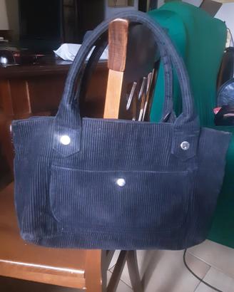 Tote bag in velluto a coste