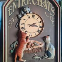 OROLOGIO A PARETE CON GATTI