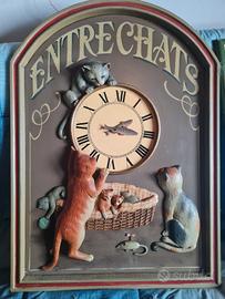 OROLOGIO A PARETE CON GATTI