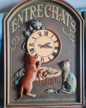 OROLOGIO A PARETE CON GATTI