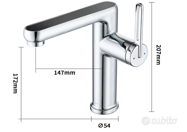 Miscelatore Lavabo Cromo/Nero Display Temp. NUOVO