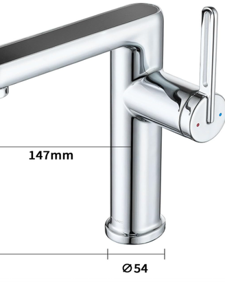 Miscelatore Lavabo Cromo/Nero Display Temp. NUOVO