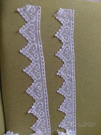 Bordura vintage all' uncinetto cotone bianco 