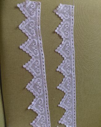Bordura vintage all' uncinetto cotone bianco 