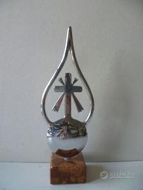 Puntale croce metallo asta vessillo vintage
